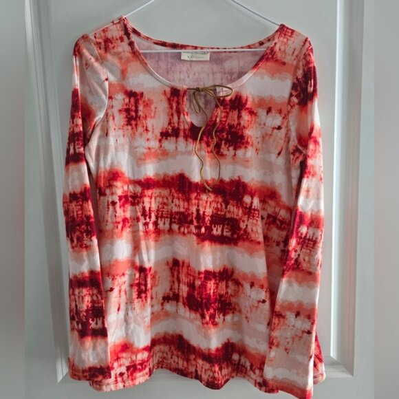 Bobbie Brooks Tops - Bobbie Brooks Red and White Tie Front Blouse Top